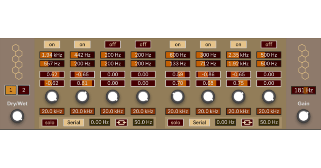 honeycomb maxforlive audio effect comb filter array